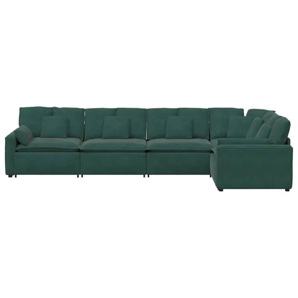 Modulares Sofa mit Kissen Samt Dunkelgrün