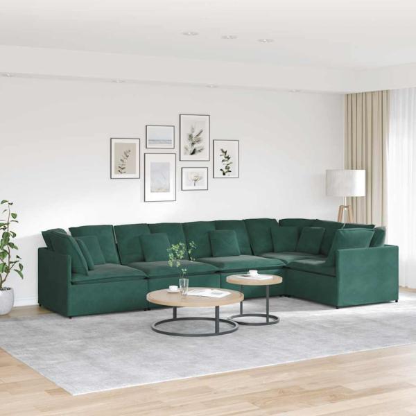 ARDEBO.de - Modulares Sofa mit Kissen Samt Dunkelgrün