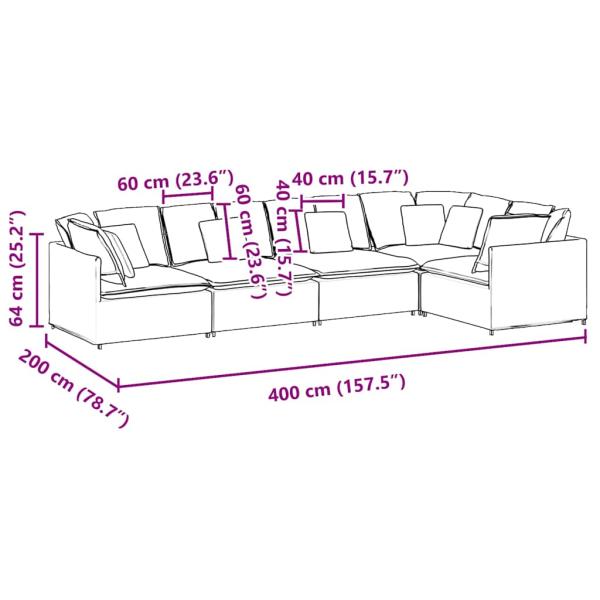 Modulares Sofa mit Kissen Samt Dunkelgrün