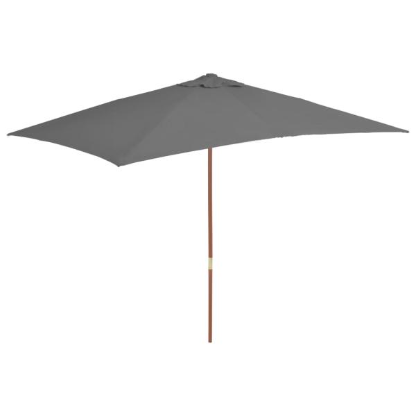 ARDEBO.de - Sonnenschirm mit Holz-Mast 200x300 cm Anthrazit