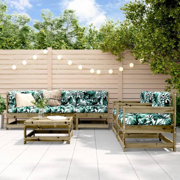 ARDEBO.de - 6-tlg. Garten-Lounge-Set mit Kissen Imprägniertes Kiefernholz