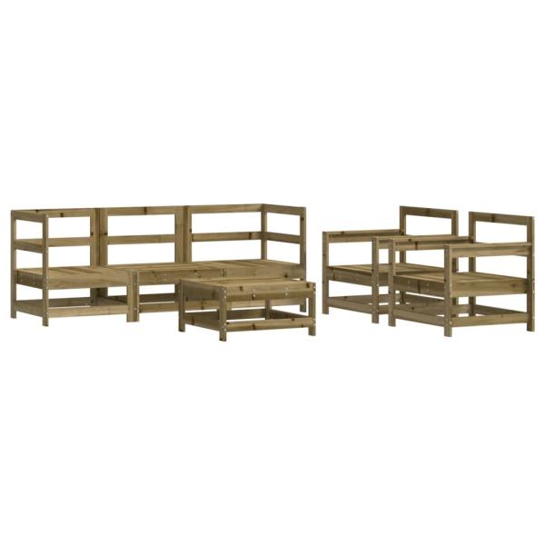 6-tlg. Garten-Lounge-Set mit Kissen Imprägniertes Kiefernholz