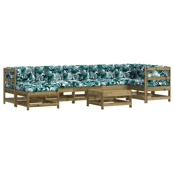 8-tlg. Garten-Lounge-Set mit Kissen Imprägniertes Kiefernholz