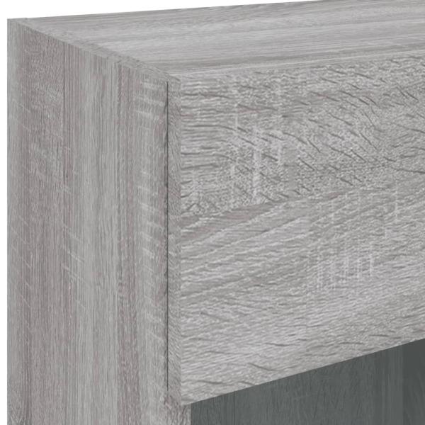 TV-Wandschränke mit LED-Leuchten 2 Stk. Grau Sonoma