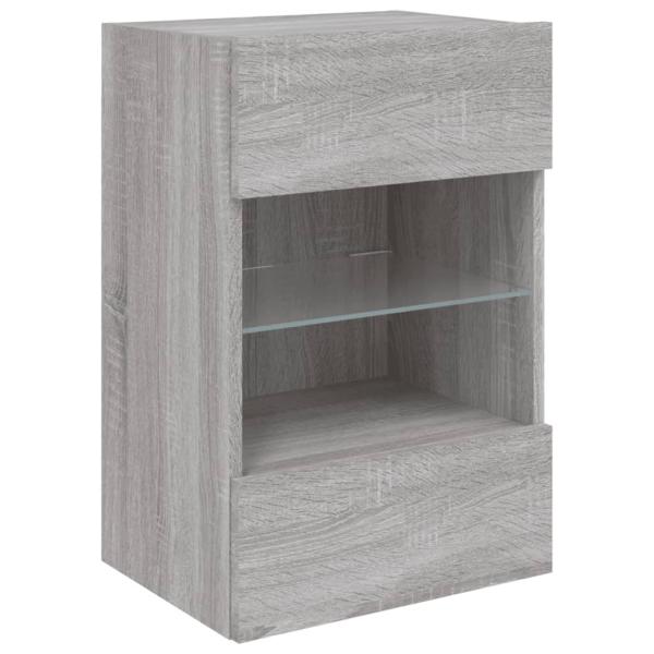TV-Wandschränke mit LED-Leuchten 2 Stk. Grau Sonoma