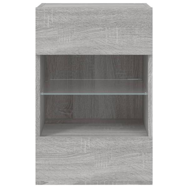 TV-Wandschränke mit LED-Leuchten 2 Stk. Grau Sonoma