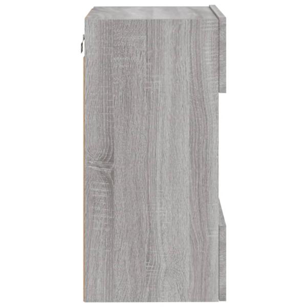 TV-Wandschränke mit LED-Leuchten 2 Stk. Grau Sonoma