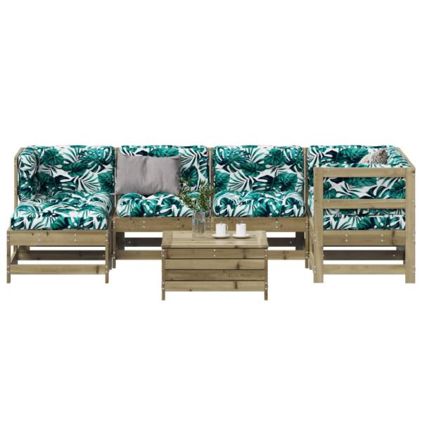 ARDEBO.de - 7-tlg. Garten-Lounge-Set mit Kissen Imprägniertes Kiefernholz