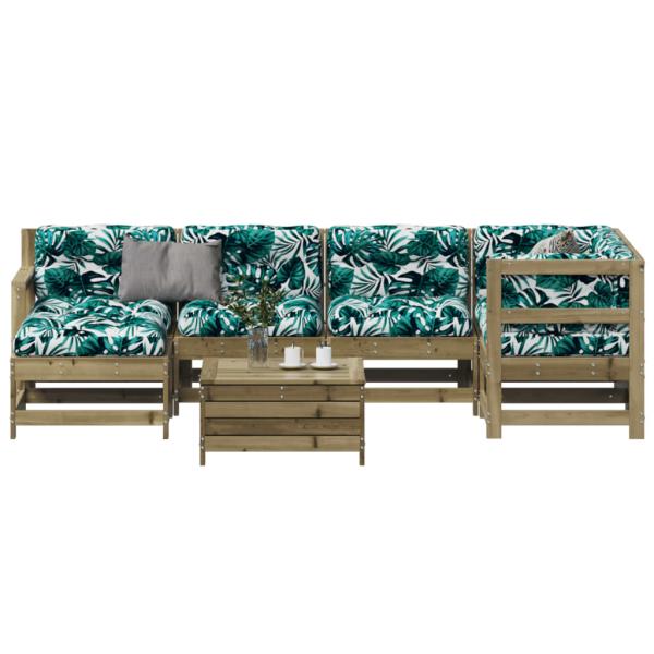 ARDEBO.de - 7-tlg. Garten-Lounge-Set mit Kissen Imprägniertes Kiefernholz