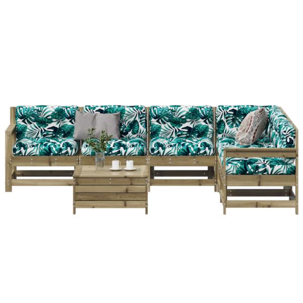 ARDEBO.de - 7-tlg. Garten-Lounge-Set mit Kissen Imprägniertes Kiefernholz