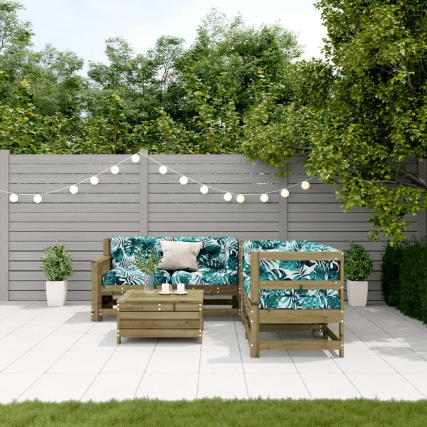 ARDEBO.de - 5-tlg. Garten-Lounge-Set mit Kissen Imprägniertes Kiefernholz