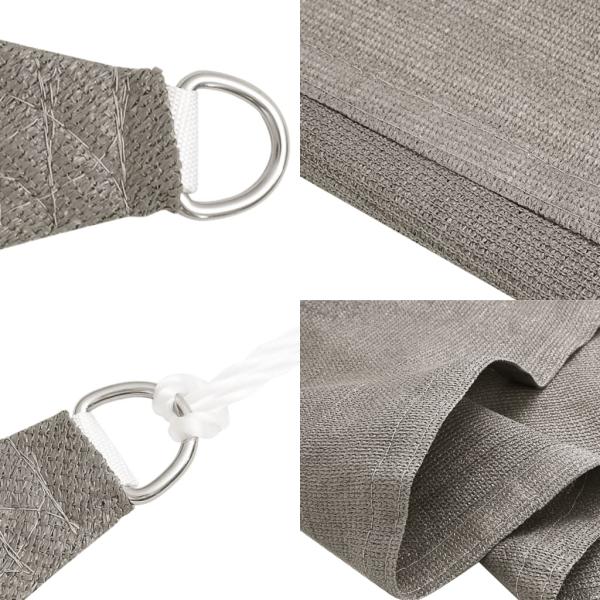 Sonnensegel 160 g/m² Dreieckig Hellgrau 5x7x7 m HDPE