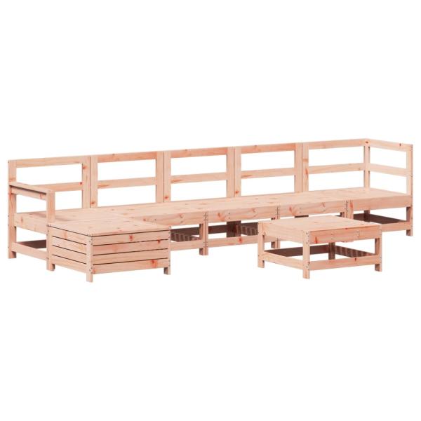 7-tlg. Garten-Lounge-Set Massivholz Douglasie