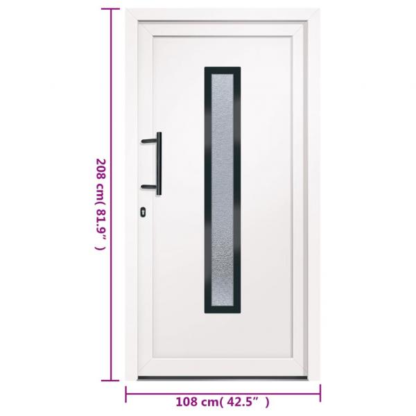 Haustür Weiß 108x208 cm PVC