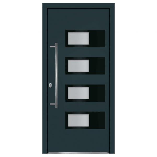 Haustür Anthrazit 100x210 cm Aluminium und PVC