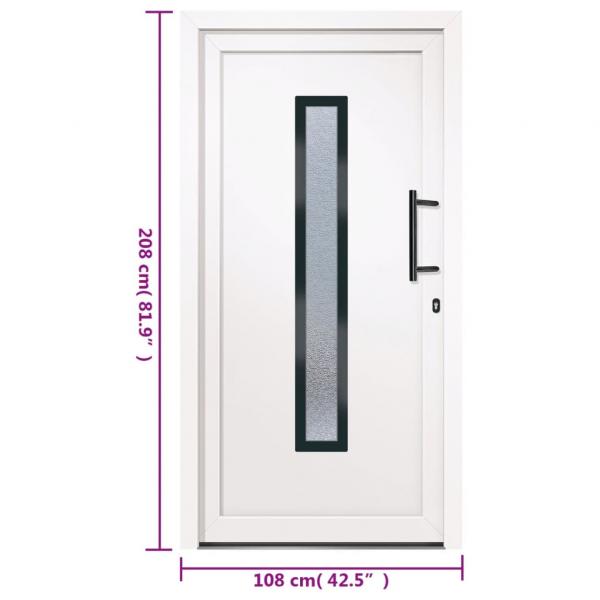 Haustür Weiß 108x208 cm PVC
