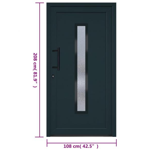 Haustür Anthrazit 108x208 cm PVC
