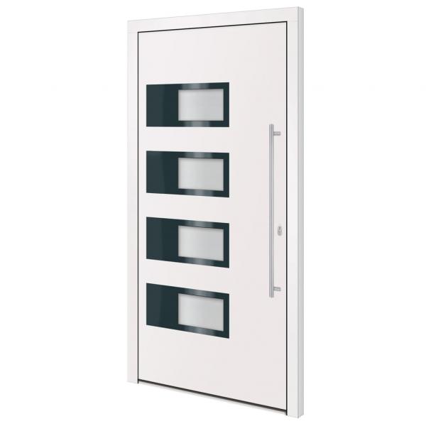 Haustür Weiß 110x210 cm Aluminium und PVC