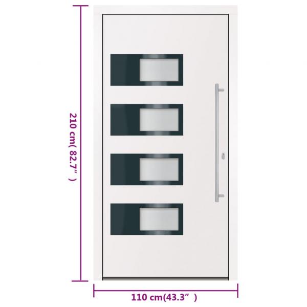 Haustür Weiß 110x210 cm Aluminium und PVC