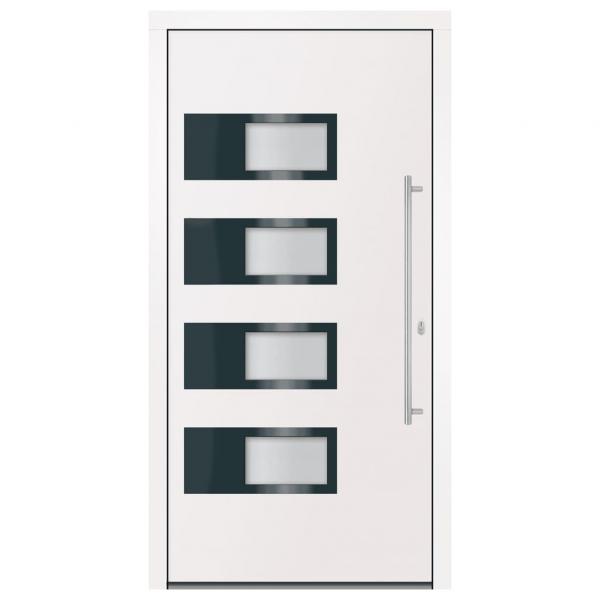 Haustür Weiß 110x210 cm Aluminium und PVC