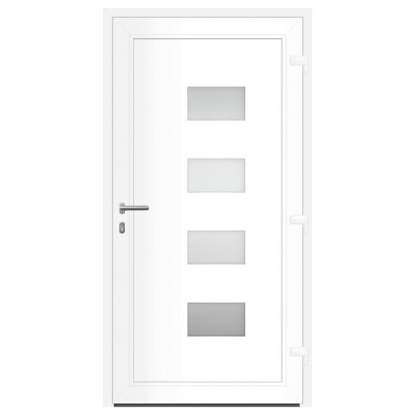 Haustür Weiß 110x210 cm Aluminium und PVC