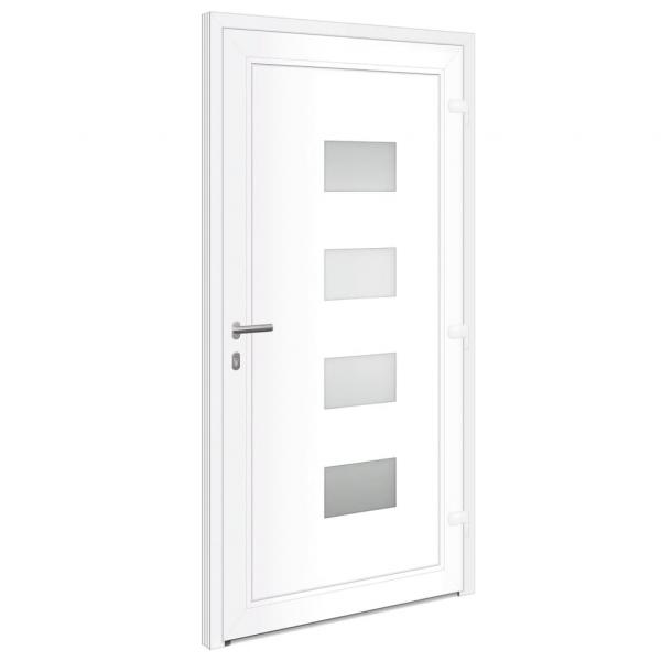 Haustür Weiß 110x210 cm Aluminium und PVC