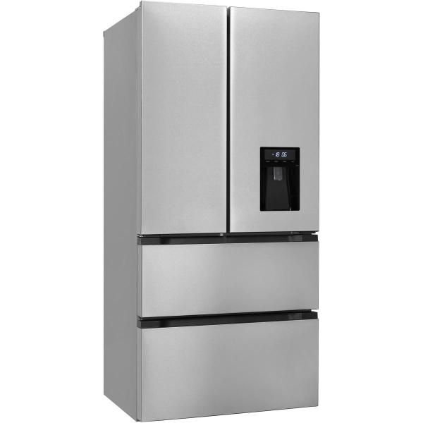 ARDEBO.de Exquisit FD490-160-WS-200E Stand Kühl-Gefrierkombination, 84 cm breit, 506 L, NoFrost, Wasserspender, Urlaubsfunktion, inoxlook
