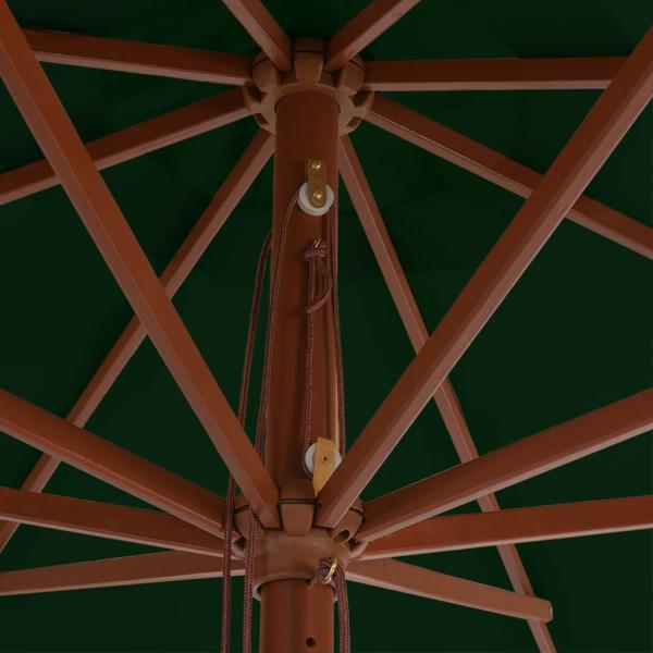 Sonnenschirm mit Holzmast 350 cm Grün