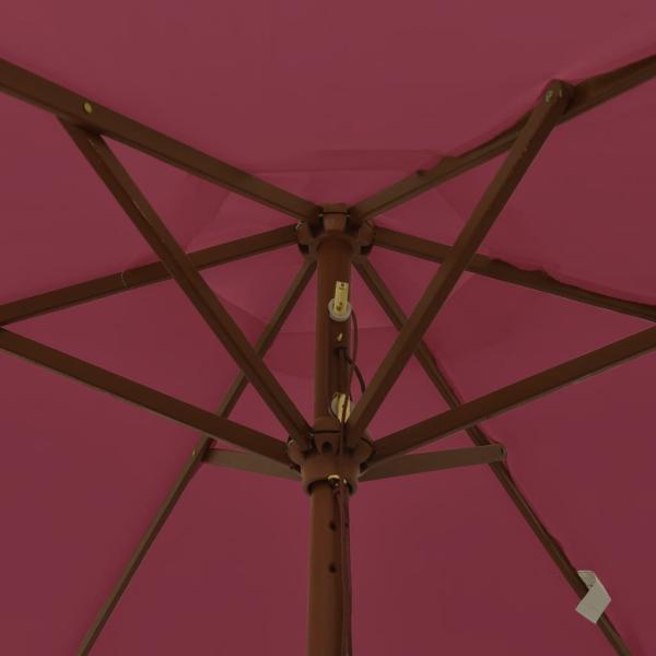 Sonnenschirm mit Holzmast Bordeauxrot 196x231 cm