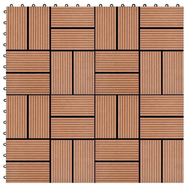 ARDEBO.de - 22 Stk. Terrassenfliesen 30 x 30 cm 2 qm WPC Braun