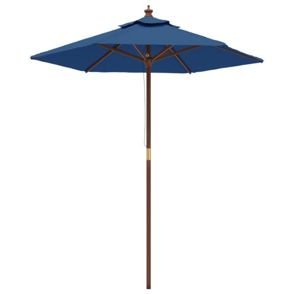 Sonnenschirm mit Holzmast Azurblau 196x231 cm