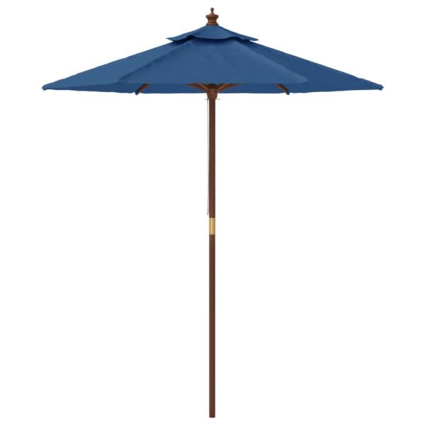 Sonnenschirm mit Holzmast Azurblau 196x231 cm