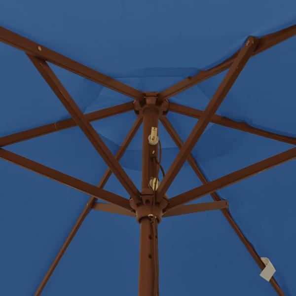 Sonnenschirm mit Holzmast Azurblau 196x231 cm