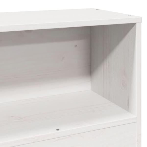 Kopfteil mit Stauraum Weiß 75 cm Massivholz Kiefer