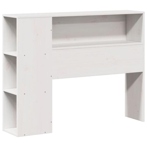 Massivholzbett mit Regal ohne Matratze Weiß 75x190 cm