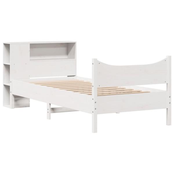 ARDEBO.de - Massivholzbett ohne Matratze Weiß 75x190 cm Kiefernholz