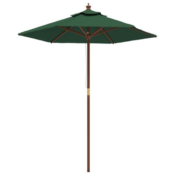 Sonnenschirm mit Holzmast Grün 196x231 cm