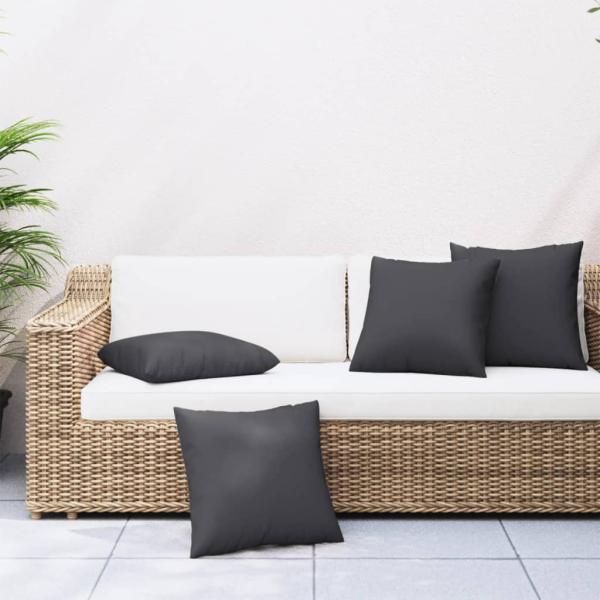 ARDEBO.de - Sofakissen 4 Stk. Schwarz 50x50 cm Stoff