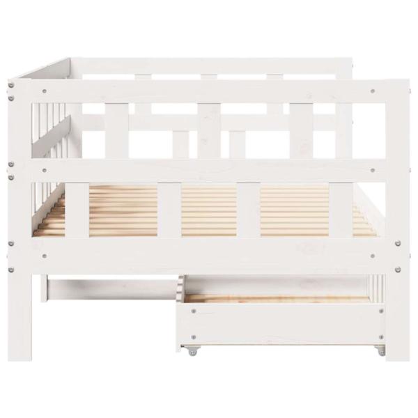 Tagesbett mit Schubladen Weiß 90x190 cm Kiefernholz