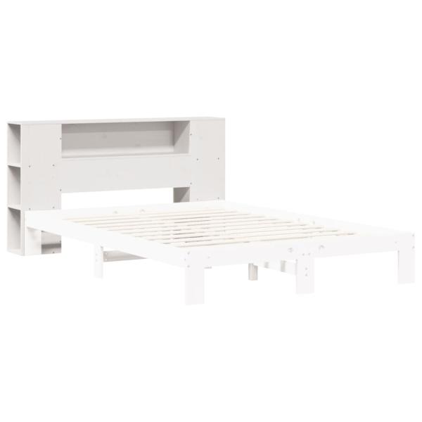 Kopfteil mit Stauraum Weiß 120 cm Massivholz Kiefer