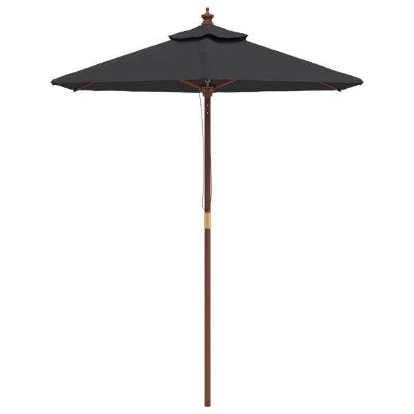 Sonnenschirm mit Holzmast Schwarz 196x231 cm