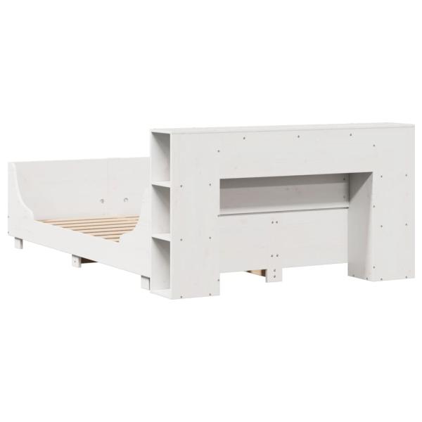 Massivholzbett ohne Matratze Weiß 120x200 cm Kiefernholz