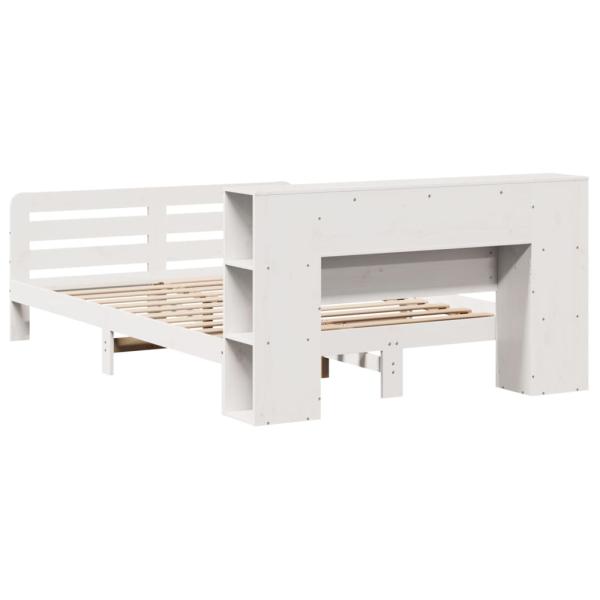 Massivholzbett ohne Matratze Weiß 120x190 cm Kiefernholz