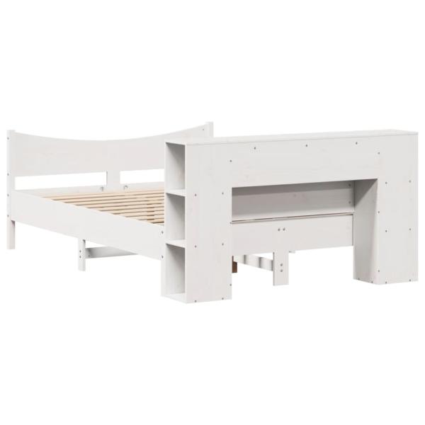 Massivholzbett ohne Matratze Weiß 120x190 cm Kiefernholz