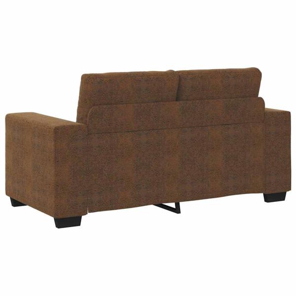 Set aus 2 Braun Stoff, Holz Groß Sleek Sofa Rechteckig