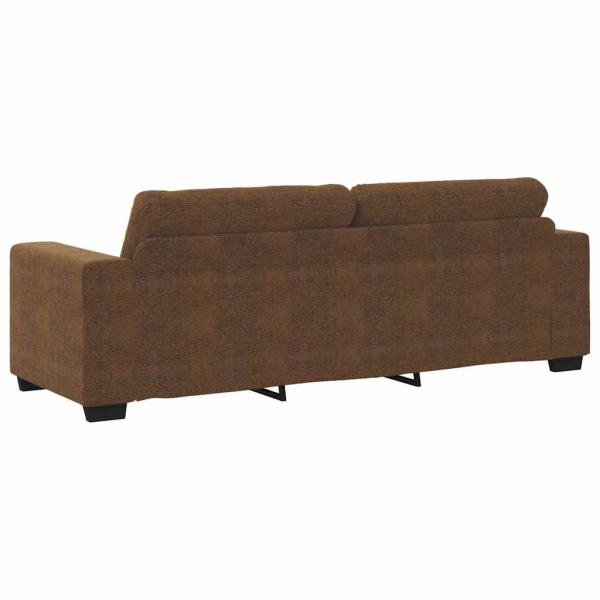 Set aus 2 Braun Stoff, Holz Groß Sleek Sofa Rechteckig