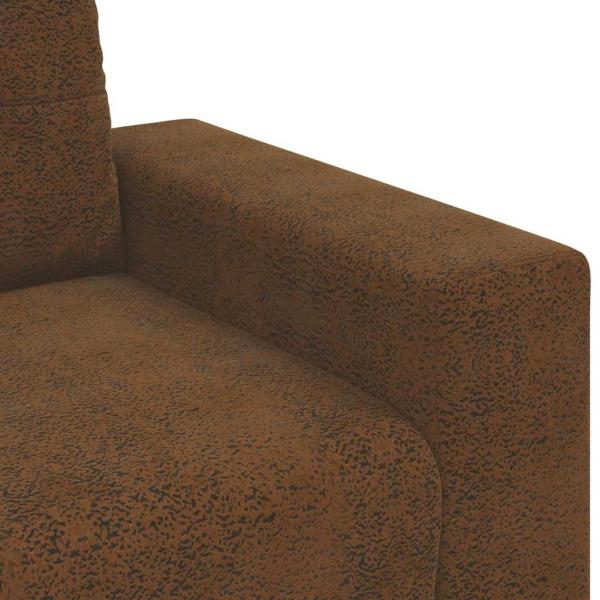 Set aus 2 Braun Stoff, Holz Groß Sleek Sofa Rechteckig