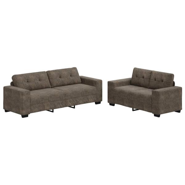 Set aus 2 Dunkelgrau Polyesterstoff Groß Langlebig Sofa Set