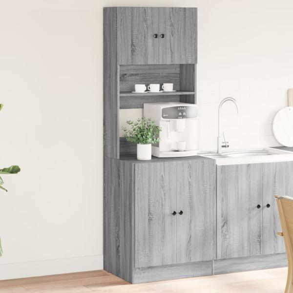 ARDEBO.de - Küchenschrank Grau Sonoma 60x50x180 cm Holzwerkstoff
