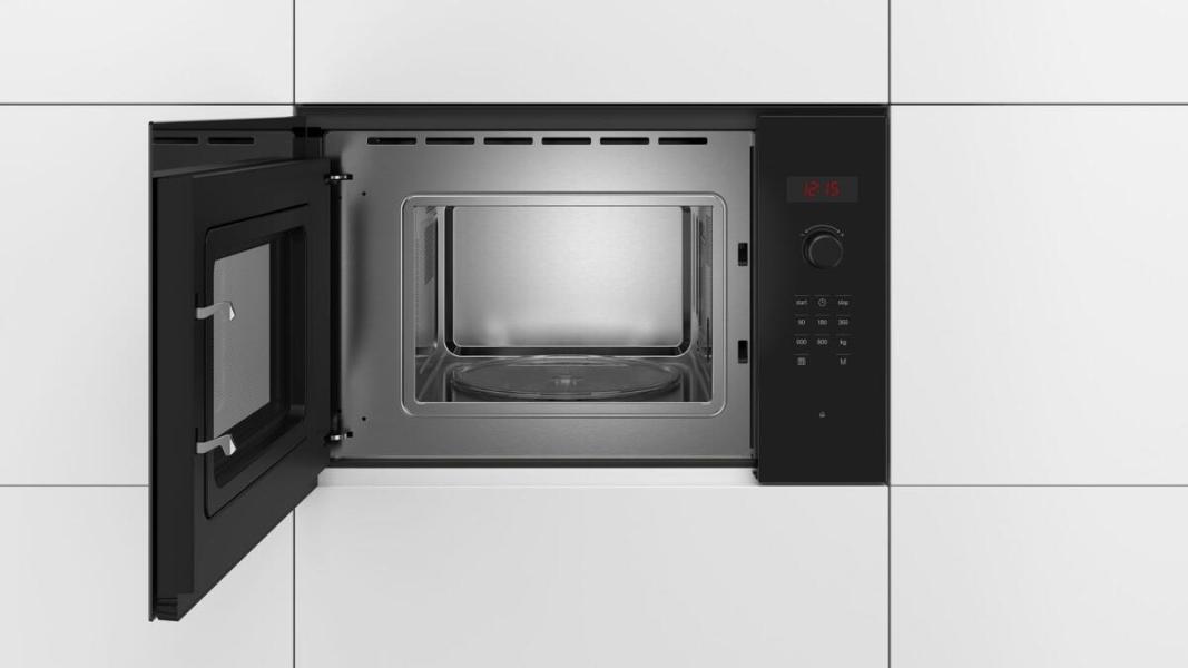 Bosch BFL523MB1F Serie 4 Einbau-Mikrowelle, 800 W, 21l, AutoPilot 7, Reinigungsunterstützung, schwarz